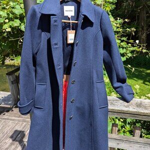 NWT Boden Women's Navy Coat w/FREE Tote Bag, 4R, Manteco wool